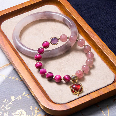 Foviel Enhance Happiness and Joy Purple Bracelet Bangle Bundle