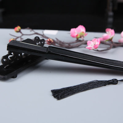 Buddha Stones Cherry Blossom Sakura Camellia Handheld Silk Bamboo Folding Fan 21cm 5