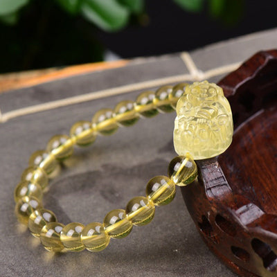 Bracelet de richesse PiXiu en citrine Feng Shui Foviel