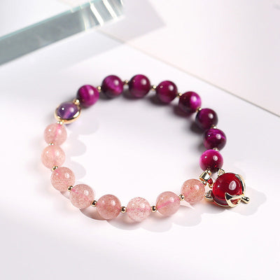 Foviel Natural Strawberry Quartz Pixiu Love Bracelet