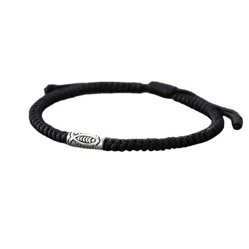 Buddha Stones Tibet Koi Fish Wealth Black String Bracelet Bracelet BS 8