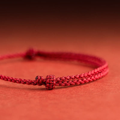 Buddha Stones 925 Sterling Silver Good Fortune Fu Character Agate Pearl Red String Braid Bracelet - image 6