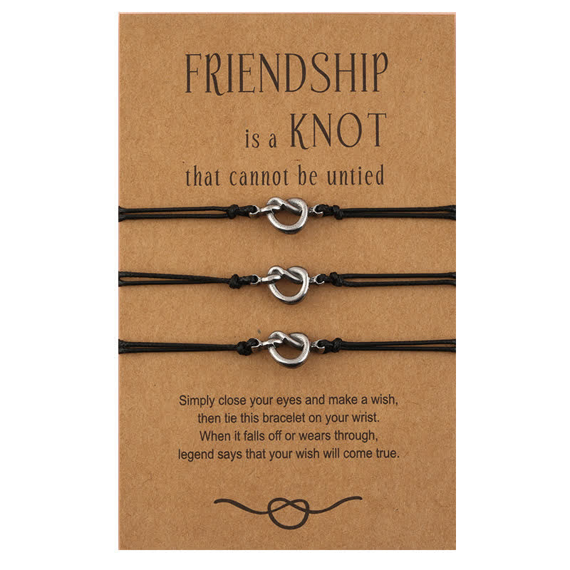 Buddha Stones Friendship Best Friend Gift String Bracelet Bracelet BS Black 3Pcs
