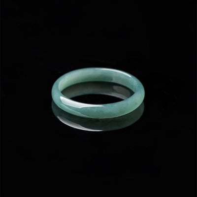 Buddha Stones Natural Jade Prosperity Protection Ring Ring BS 8