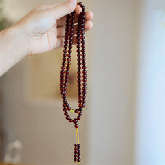 Buddha Stones Natural 108 Mala Beads Amber Clear Anxiety Bracelet Mala Bracelet BS Amber (Clear anxiety♥Balance Emotions)