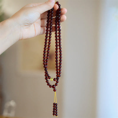 Buddha Stones Natural 108 Mala Beads Amber Clear Anxiety Bracelet Mala Bracelet BS Amber (Clear anxiety♥Balance Emotions)