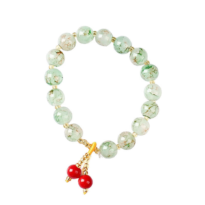 Buddha Stones Liuli Glass Bead Blessing Harmony Bracelet Bracelet BS 2