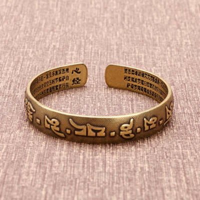 Buddha Stones 2Pcs Om Mani Padme Hum Dragon Phoenix Copper Leather Peace Cuff Bracelet Bangle Bracelet Bangle BS 10