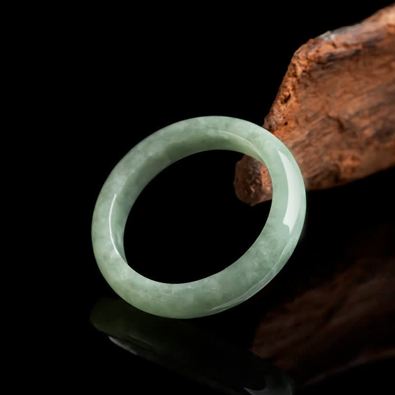 Buddha Stones Natural Jade Prosperity Abundance Ring Ring BS 6