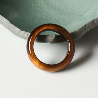 Buddha Stones Tiger Eye Stone Strength Protection Ring Ring BS 7