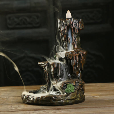 Buddha Stones Waterfall Backflow Incense Burner Mountain Tower Incense Holders Incense Burner BS 2