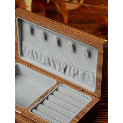 Buddha Stones Vintage Handmade Black Walnut Wood Jewelry Storage Box Wooden Gift Box Jewelry Storage Box BS 4