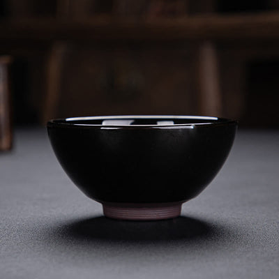 Buddha Stones Gold Maple Leaf Chinese Jianzhan Ceramic Teacup Tenmoku Kung Fu Tea Cup Bowl Jian Zhan Tea Cup BS 5