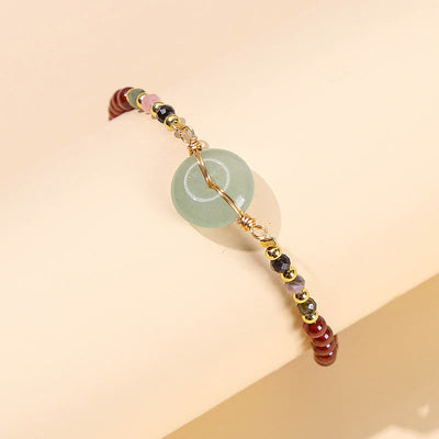 Buddha Stones Natural Garnet Peace Buckle Bead Calm Bracelet Bracelet BS 1