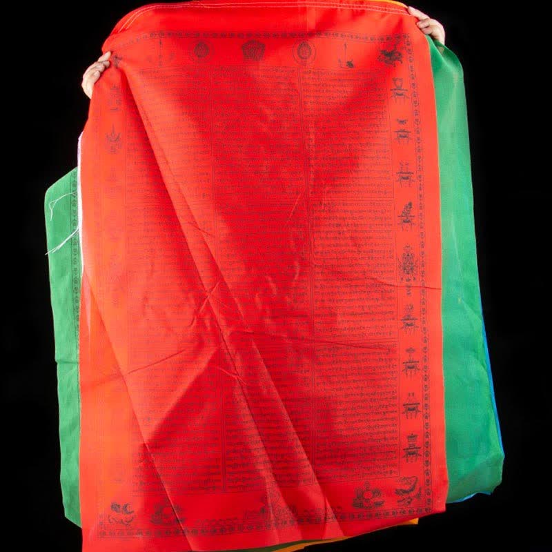 Buddha Stones Tibetan 5 Colors Windhorse Happiness Auspicious Outdoor Prayer Flag TIBETAN PRAYER FLAGS buddhastoneshop 14