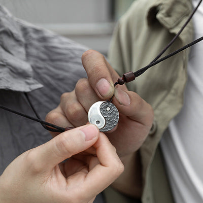 Buddha Stones 990 Sterling Silver Yin Yang Balance Harmony Necklace Pendant (Extra 30% Off | USE CODE: FS30) - image 11