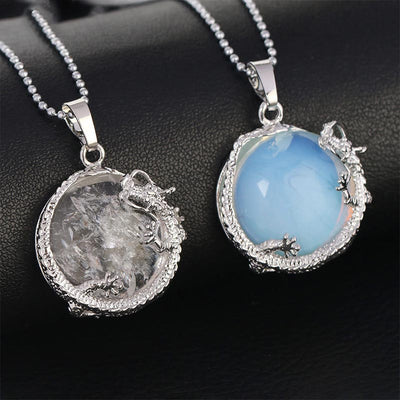 Buddha Stones Chinese Dragon Natural Quartz Crystal Healing Energy Necklace Pendant Necklaces & Pendants BS 1
