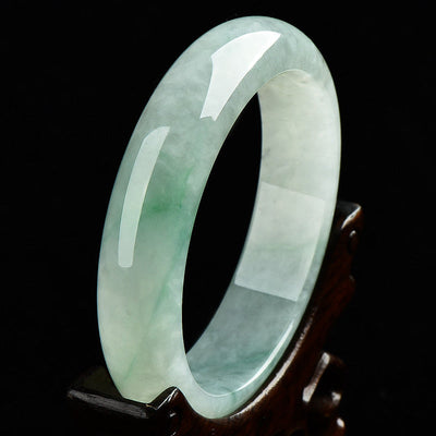 Buddha Stones  Natural Jade Prosperity Wealth Luck Bangle Bracelet Bracelet Cuff Bangle BS 2