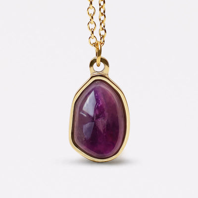 Foviel Natural Green Aventurine Amethyst Rose Quartz Blessing Necklace Pendant