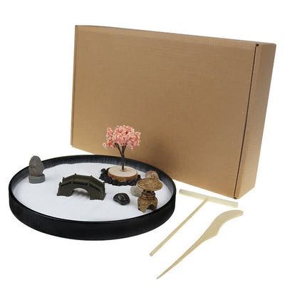 Buddha Stones Tree Small Bridge Landscape Meditation Calm Zen Garden Decoration Decorations BS 4
