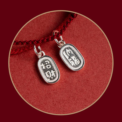 Buddha Stones 925 Sterling Silver Lucky Fortune Peace Joy Lotus Peace Buckle Red String Bracelet Bracelet BS 5