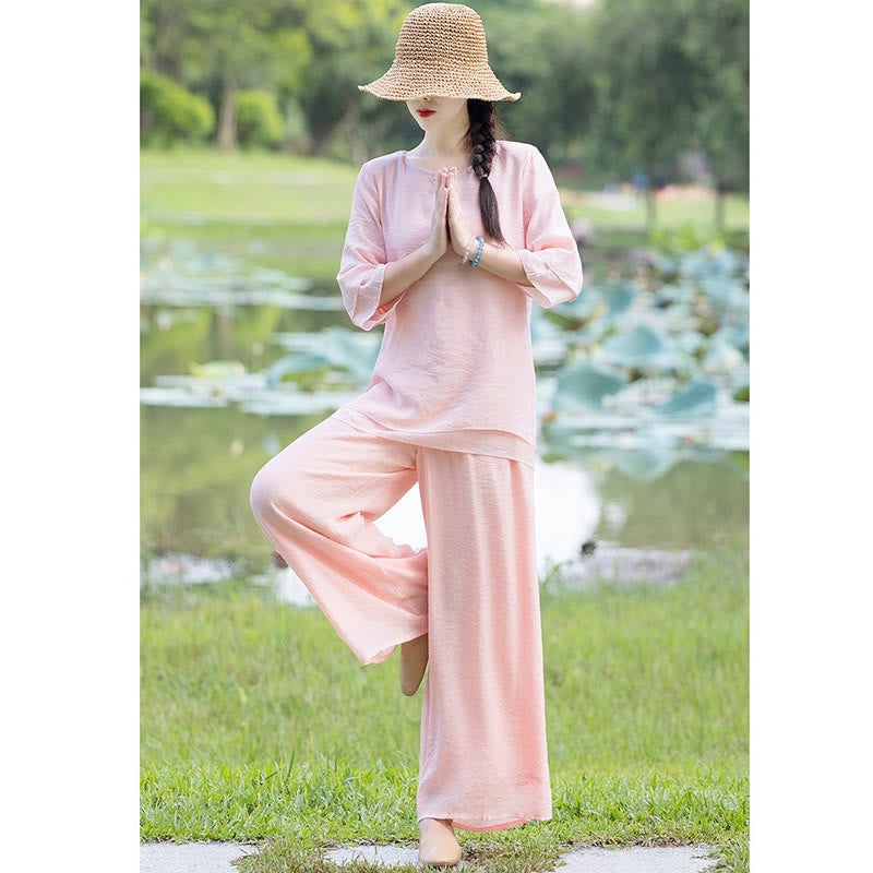 Ensemble de vêtements pour femme pour la pratique matinale : Tai Chi, méditation, prière, zen et spiritualité