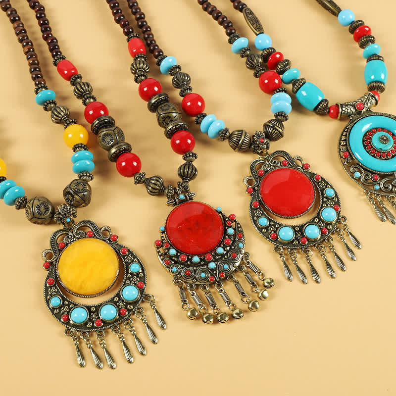 Buddha Stones Tibetan Retro Beads Tassel Hair Decoration Hair Accessories Decorations BS 1