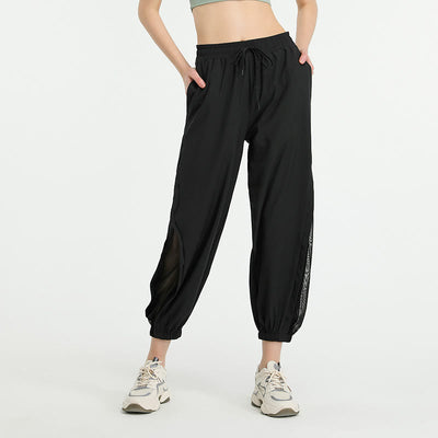 Buddha Stones High Waist Loose Fitness Yoga Sports Track Pants With Pockets Track Pants BS Black XL(Waist 76cm/Length 96cm)