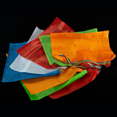 Buddha Stones Tibetan 5 Colors Windhorse Blessing Outdoor 20 Pcs Prayer Flag TIBETAN PRAYER FLAGS buddhastoneshop 6