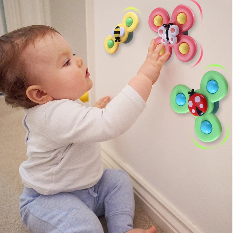 Fidtoy Baby Suction Cup Spinner 3 pieces Toy Pop It Sensory Bath Toy