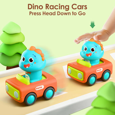 Fidtoy Coche de juguete de dinosaurio con sistema de fricción para bebés y niños pequeños