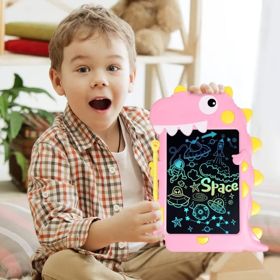 Fidtoy Multicolor Dinosaur LCD Writing Tablet for Kids 8.5 Inch Paperless Doodle Drawing Board Age 3+