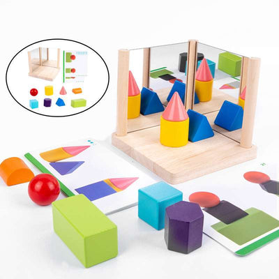 Miroir Blocs de formes 3D en bois - 893