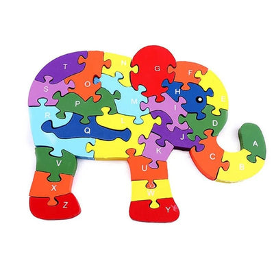 2 in 1 Animal Puzzle | Wooden Jigsaw Puzzle for Kids | Learn Alphabets and Puzzles | 1 PC