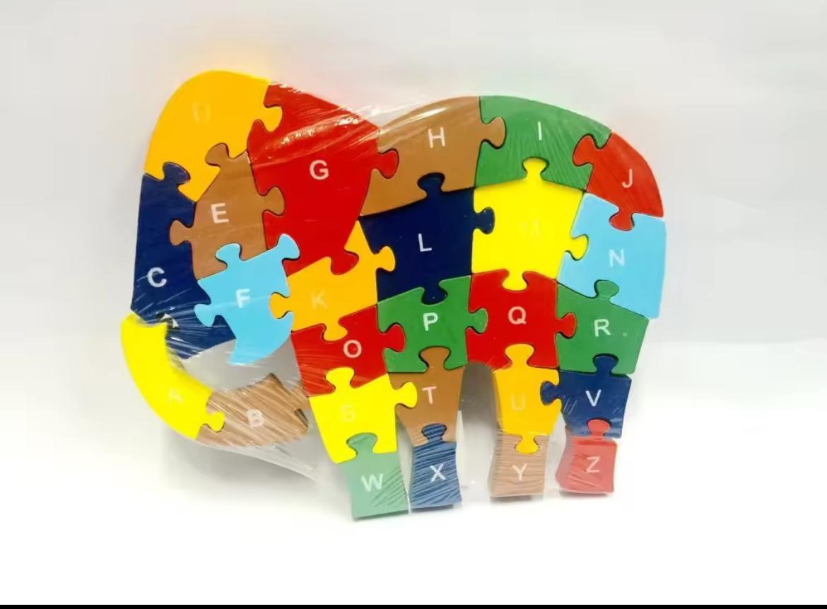 2 in 1 Animal Puzzle | Wooden Jigsaw Puzzle for Kids | Learn Alphabets and Puzzles | 1 PC