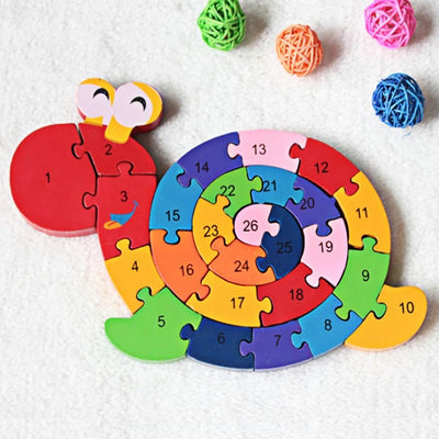2 in 1 Animal Puzzle | Wooden Jigsaw Puzzle for Kids | Learn Alphabets and Puzzles | 1 PC