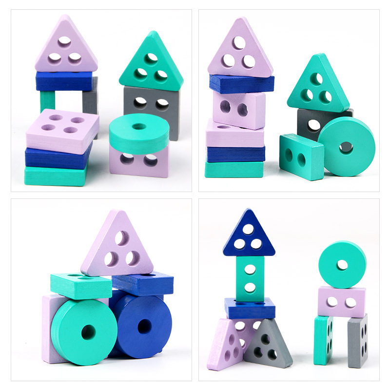 Montessori Stack and Sort Board - Eco-Friendly Wooden Toy