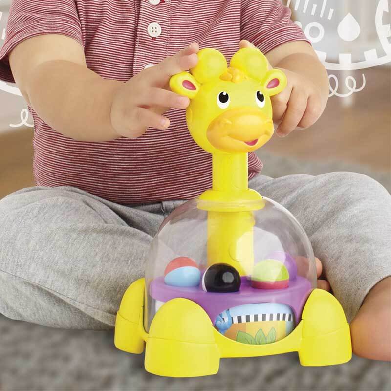 Fidtoy Jirafa de juguete giratorio y saltarín para niños pequeños | Coordinación educativa mano-ojo | Juego silencioso y aprendizaje sensorial