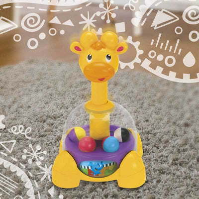Fidtoy Jirafa de juguete giratorio y saltarín para niños pequeños | Coordinación educativa mano-ojo | Juego silencioso y aprendizaje sensorial