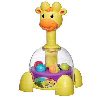 Fidtoy Jirafa de juguete giratorio y saltarín para niños pequeños | Coordinación educativa mano-ojo | Juego silencioso y aprendizaje sensorial