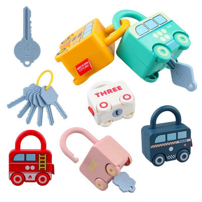 Fidtoy Montessori: Coches de juguete de emparejamiento de números para niños pequeños, juguete de aprendizaje para tiempo de tranquilidad para niños de 1, 2 y 3 años, juego de conteo para viajar, juguete educativo para habilidades motoras finas