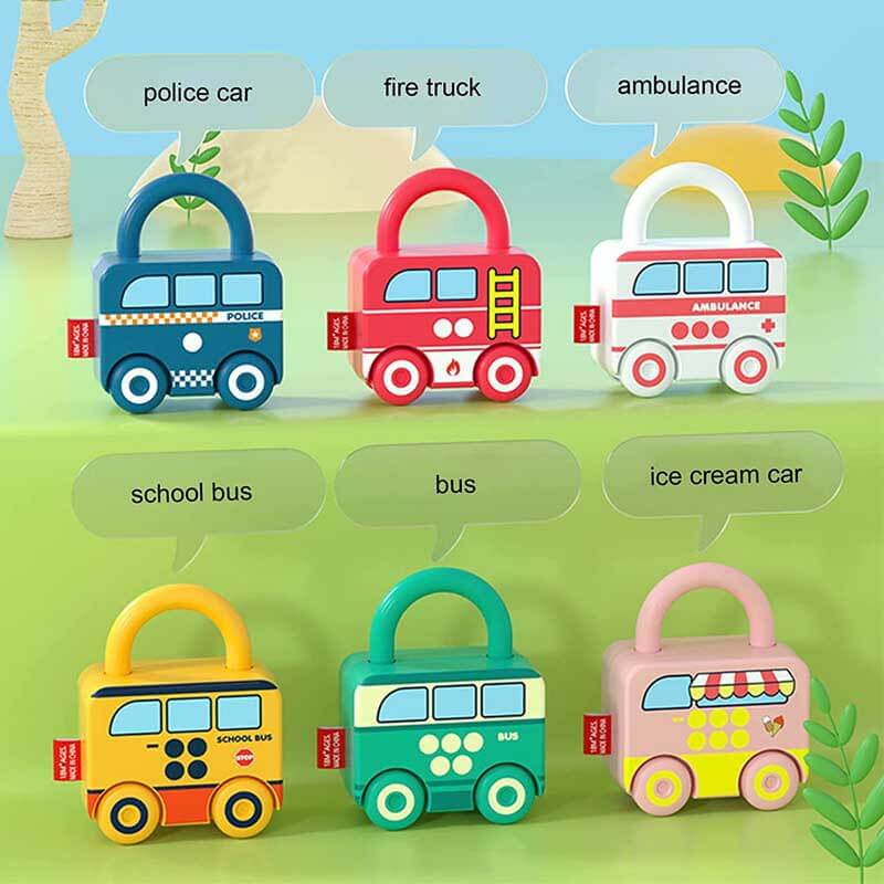 Fidtoy Montessori: Coches de juguete de emparejamiento de números para niños pequeños, juguete de aprendizaje para tiempo de tranquilidad para niños de 1, 2 y 3 años, juego de conteo para viajar, juguete educativo para habilidades motoras finas
