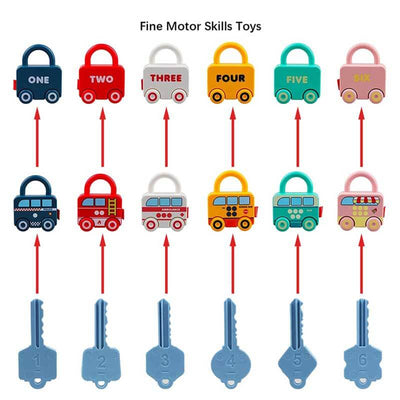 Fidtoy Montessori: Coches de juguete de emparejamiento de números para niños pequeños, juguete de aprendizaje para tiempo de tranquilidad para niños de 1, 2 y 3 años, juego de conteo para viajar, juguete educativo para habilidades motoras finas