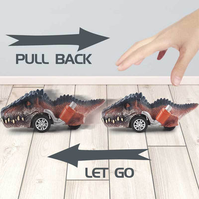 Fidtoy Dinosaur Toy Cars for Kids Pull Back Car Toy Set Racing Toys for 3 4 5 Year Old Boys Toddlers Dinosaur Playset Gift
