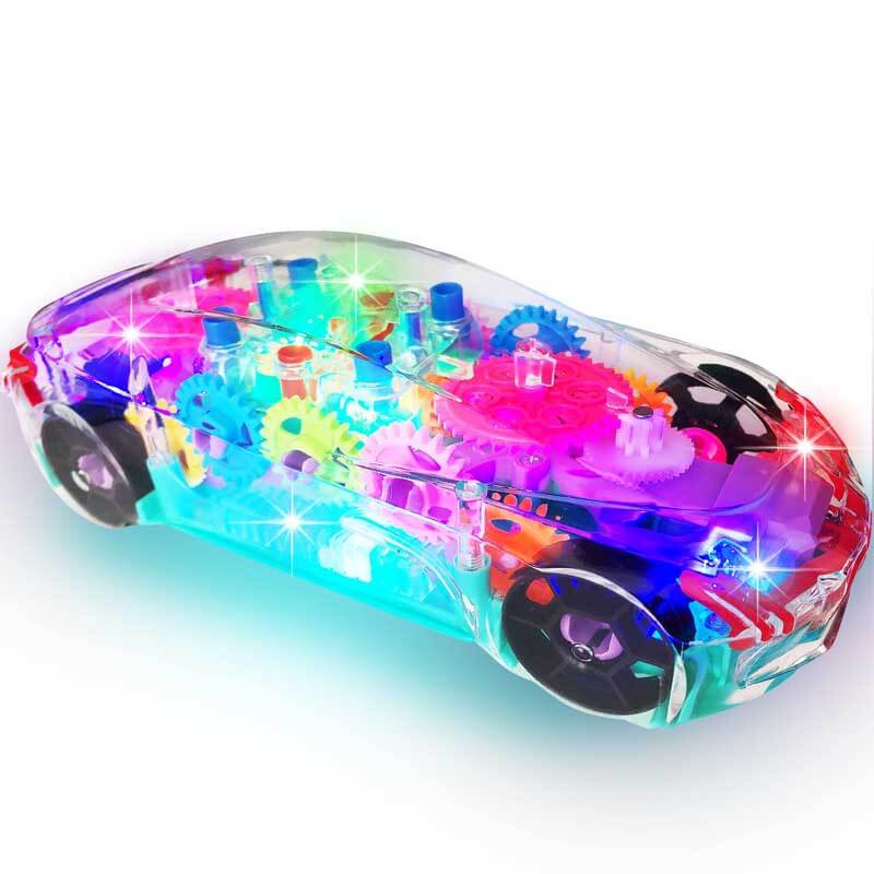 Coche acrobático musical interactivo Fidtoy BrightDrive Bump & Go con movimiento autónomo para niños pequeños