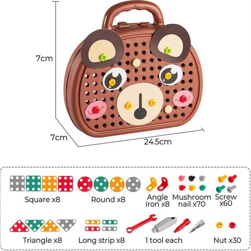 Fidtoy Jeu de construction créatif et tournevis pour enfants | Compétences STEM et motricité fine