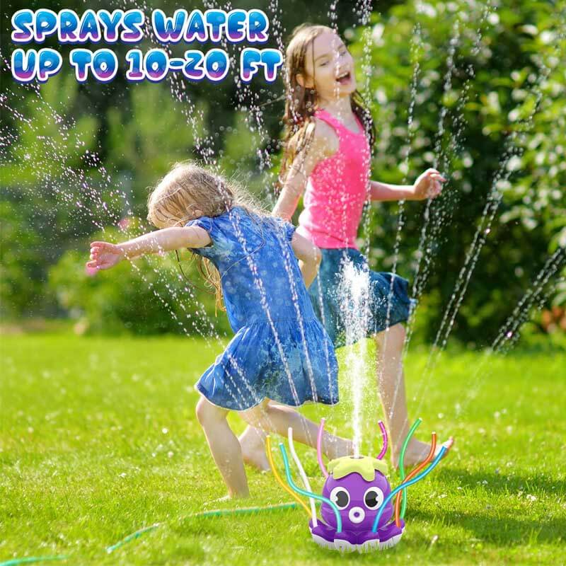 Fidtoy Octopus Water Sprinkler for Kids Backyard Summer Outdoor Water Toy with 360° Spray Fun Lawn Cooling Play for Toddlers Children Family Use