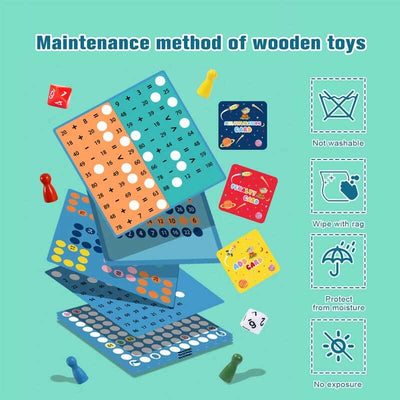 Tablette en bois Fidtoy pour la multiplication et l'addition – Jouet éducatif Montessori pour enfants de 3 ans et plus