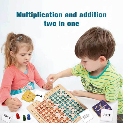 Tablette en bois Fidtoy pour la multiplication et l'addition – Jouet éducatif Montessori pour enfants de 3 ans et plus