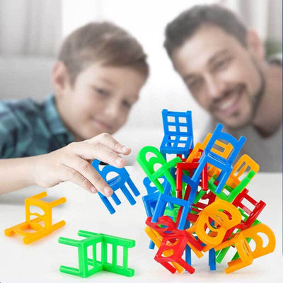 Fidtoy 96 Pcs Jeu de Chaises Empilables pour Enfants | Coordination Œil-Main & Motricité Fine